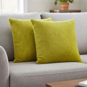 18" X 18" X 5" Yellow Cowhide  Pillow 2 Pack