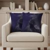 Set of Two 18" Navy Cowhide Throw Pillow