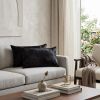 Set of Two 12" X 20" Black Cowhide Throw Pillow