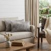 Set of Two 12" X 20" Gray Cowhide Throw Pillow