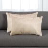 Set of Two 12" X 20" Tan Cowhide Throw Pillow