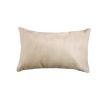 Set of Two 12" X 20" Tan Cowhide Throw Pillow