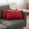 12" X 20" X 5" Wine Cowhide  Pillow 2 Pack