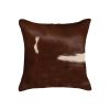 18" X 18" X 5" Brown And White Cowhide  Pillow 2 Pack
