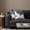 Set of Two 18" Gray and White Cowhide Throw Pillow