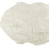 2' X 6' Off White Faux Sheepskin Machine Tufted Non Skid Area Rug