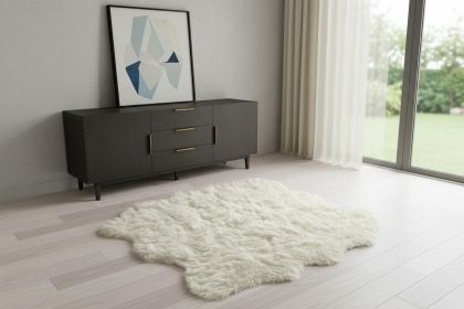 Off White Animal Print Area Rug