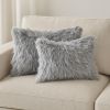 12" X 20" X 5" Gray Faux  Pillow 2 Pack