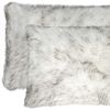 12" X 20" X 5" Gradient Gray Faux  Pillow 2 Pack
