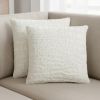 18" X 18" X 5" Ivory Mink Faux  Pillow 2 Pack