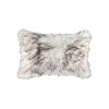 Set of Two 12" X 20" Chocolate Faux Fur Throw Pillow