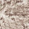 2' X 3' Brown and White Faux Sheepskin Ombre Machine Tufted Non Skid Area Rug