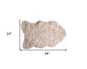 2' X 3' Taupe Faux Sheepskin Machine Tufted Non Skid Area Rug