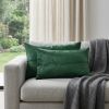 Set of Two 12" X 20" Green Cowhide Throw Pillow