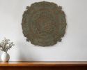 Distressed Green European Medallion Metal Wall Decor