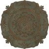 Distressed Green European Medallion Metal Wall Decor