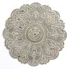 13" White Medallion Distressed Metal Wall Decor
