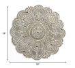 13" White Medallion Distressed Metal Wall Decor