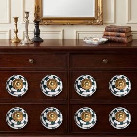 Charming Green And Gold Set Of 8 Knobs