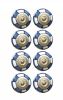 Charming Blue And Gold Set Of 8 Knobs