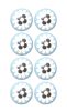 Charming Light Blue And Black Set Of 8 Knobs