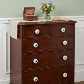 Charming Light Blue And Black Set Of 8 Knobs