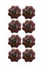 1.5" X 1.5" X 1.5" Glossy Pink Silver And Red  Knobs 8 Pack