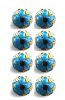 1.5" X 1.5" X 1.5" Blue Black And Yellow  Knobs 8 Pack