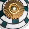 1.5" X 1.5" X 1.5" White Teal And Gold  Knobs 12 Pack