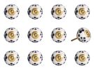 1.5" X 1.5" X 1.5" White Black And Yellow  Knobs 12 Pack