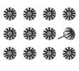 1.5" X 1.5" X 1.5" White Black And Silver  Knobs 12 Pack