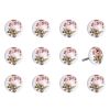 Floral White And Pink Set Of 12 Knobs