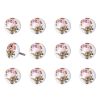 Floral White And Pink Set Of 12 Knobs