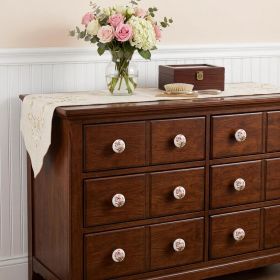 Floral White And Pink Set Of 12 Knobs