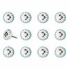 Set Of Twelve White And Sky Blue Floral Ceramic Knobs