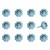 1.5" X 1.5" X 1.5" Light Blue And Silver  Knobs 12 Pack