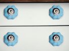 1.5" X 1.5" X 1.5" Light Blue And Silver  Knobs 12 Pack