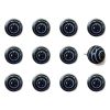1.5" X 1.5" X 1.5" Black And Light Blue Knobs 12 Pack