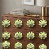 1.5" X 1.5" X 1.5" Yellow Green And Silver  Knobs 12 Pack