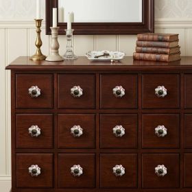 1.5" X 1.5" X 1.5" White Burgundy And Copper Knobs 12 Pack