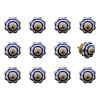 1.5" X 1.5" X 1.5" White Blue And Copper  Knobs 12 Pack