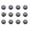 1.5" X 1.5" X 1.5" White Blue And Copper  Knobs 12 Pack