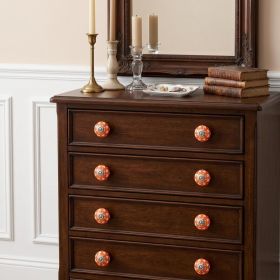 1.5" X 1.5" X 1.5" Hues Of Orange White And Silver  Knobs 8 Pack