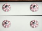 1.5" X 1.5" X 1.5" Hues Of White Pink And Burgundy  Knobs 8 Pack