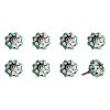 1.5" X 1.5" X 1.5" Hues Of White Green And Black  Knobs 8 Pack