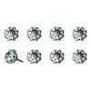 1.5" X 1.5" X 1.5" Hues Of White Green And Black  Knobs 8 Pack