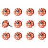 1.5" X 1.5" X 1.5" Orange White And Silver  Knobs 12 Pack