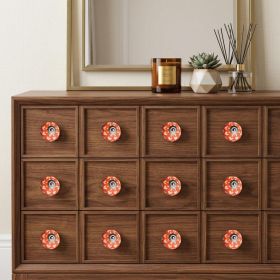 1.5" X 1.5" X 1.5" Orange White And Silver  Knobs 12 Pack