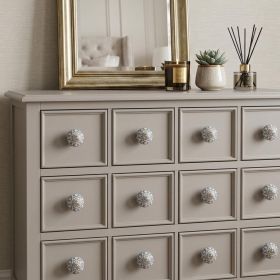 1.5" X 1.5" X 1.5" Blue Cream (Beige) With Silver  Knobs 12 Pack