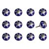1.5" X 1.5" X 1.5" Navy White And Silver  Knobs 12 Pack